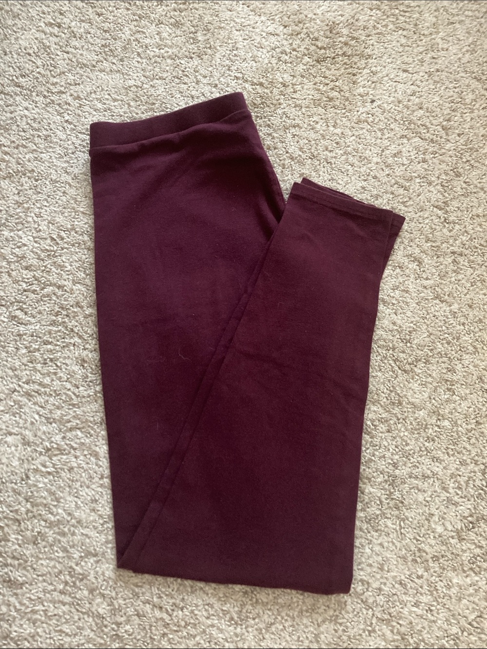 Lauren Conrad Maroon Purple 95% Cotton Leggings Size Medium